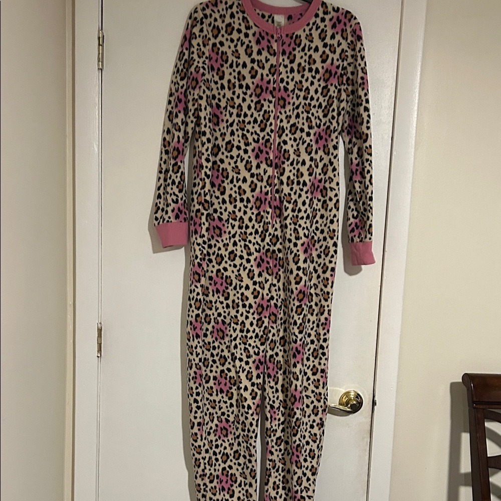 Leopard Print Onesie with Pink Accents